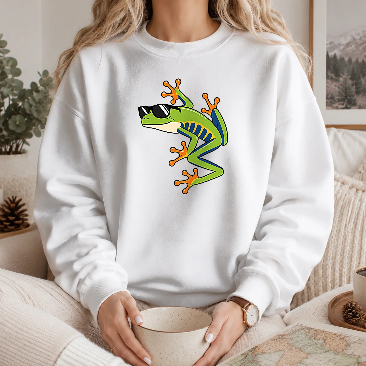 Good Cool Fun Cartoon Frog Sunglasses Summer Beach Shirt - Image 5