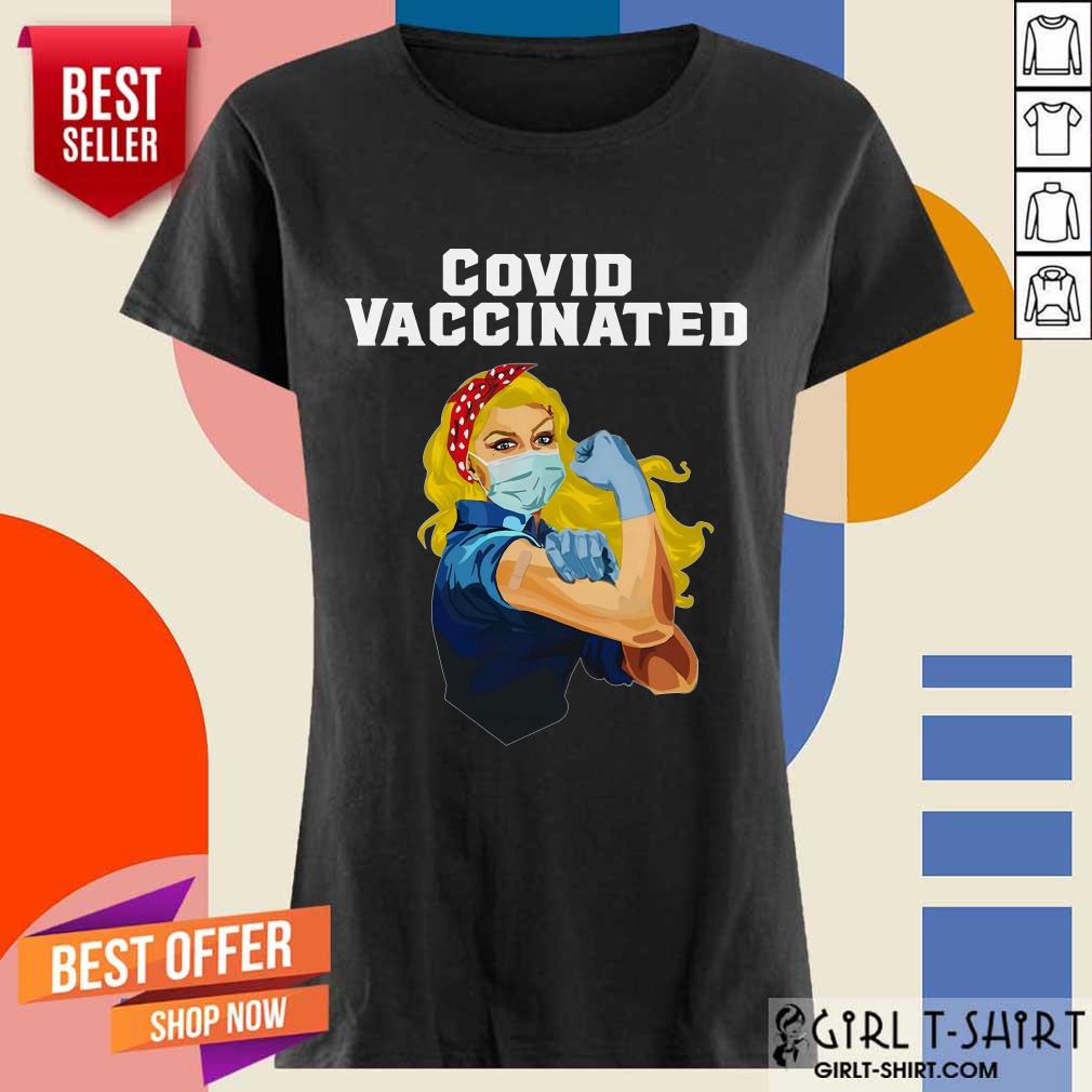 Good Covid Vaccinated Nurse Plus Strong Girl Shirt - Image 2