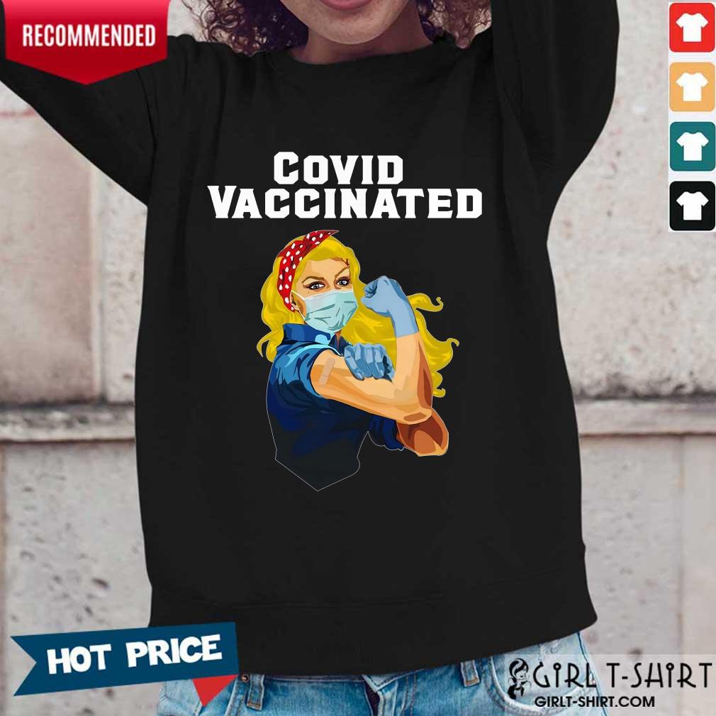 Good Covid Vaccinated Nurse Plus Strong Girl Shirt - Image 5
