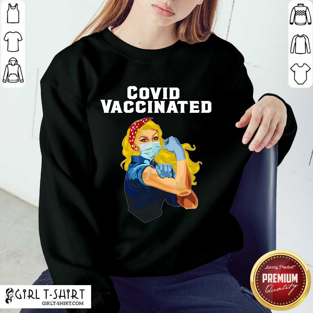 Good Covid Vaccinated Nurse Plus Strong Girl Shirt - Image 4