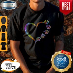 Good Dog Paw Heart Rainbow Shirt