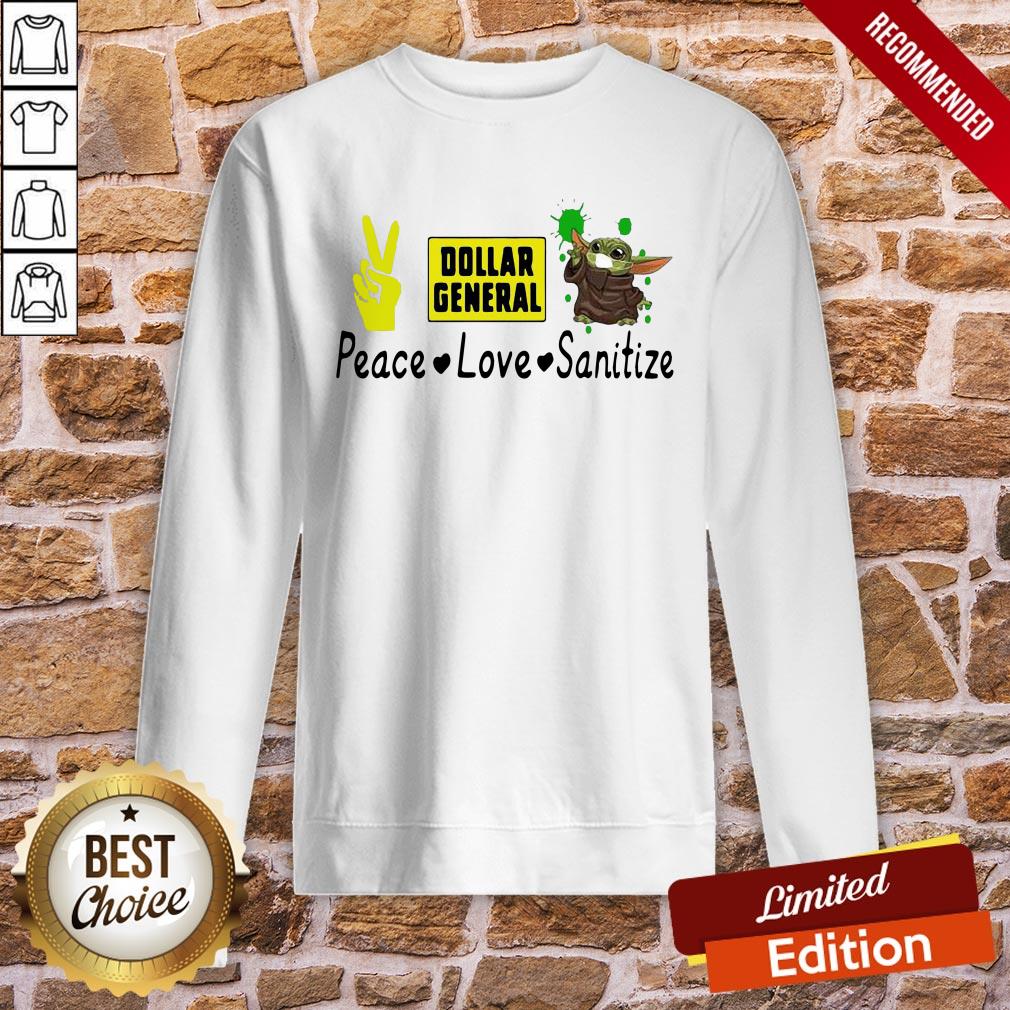 Good Dollar General Peace Love Sanitize Shirt - Image 4