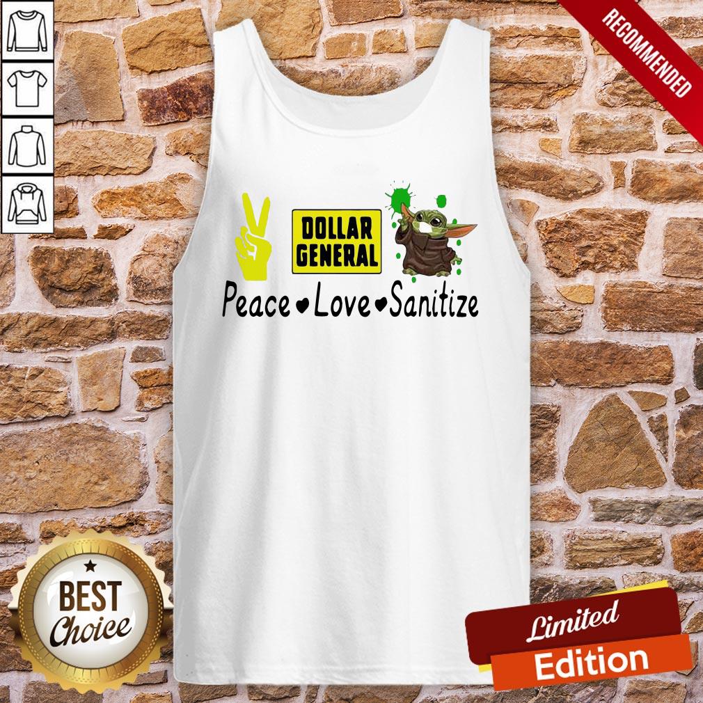 Good Dollar General Peace Love Sanitize Shirt - Image 3