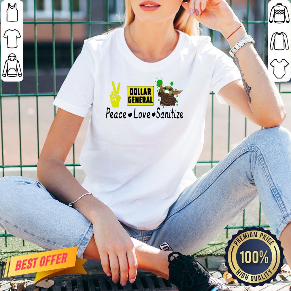 Good Dollar General Peace Love Sanitize Shirt - Image 2