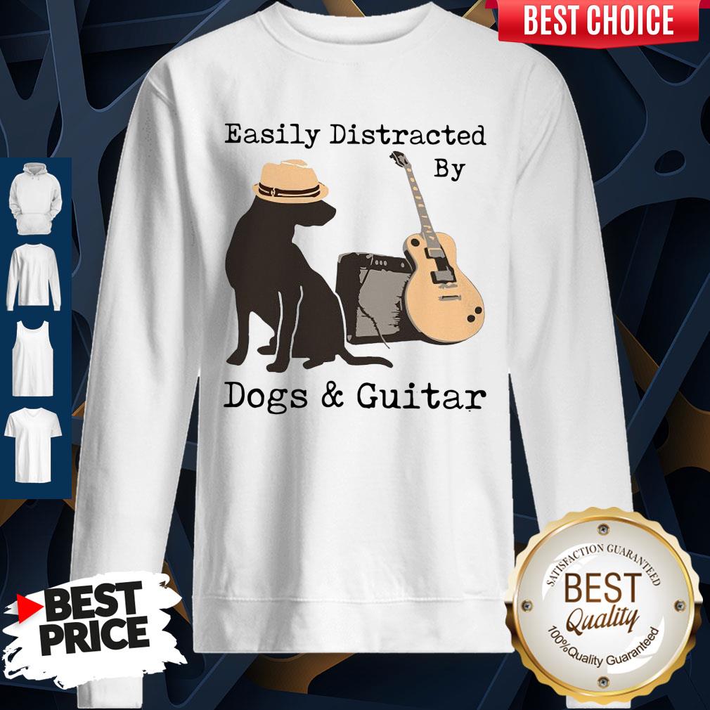 Good Easily Distracted By Guitar And Dogs Shirt - Image 5