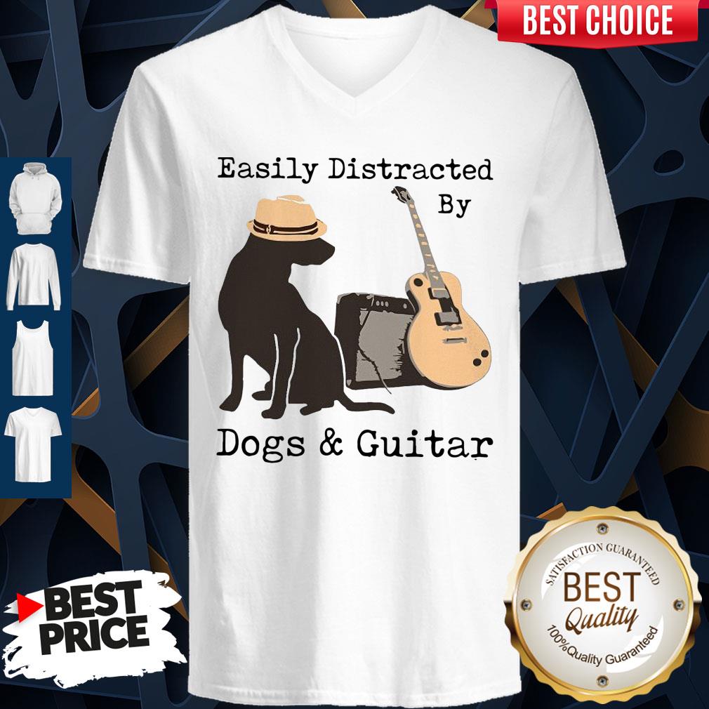 Good Easily Distracted By Guitar And Dogs Shirt - Image 3