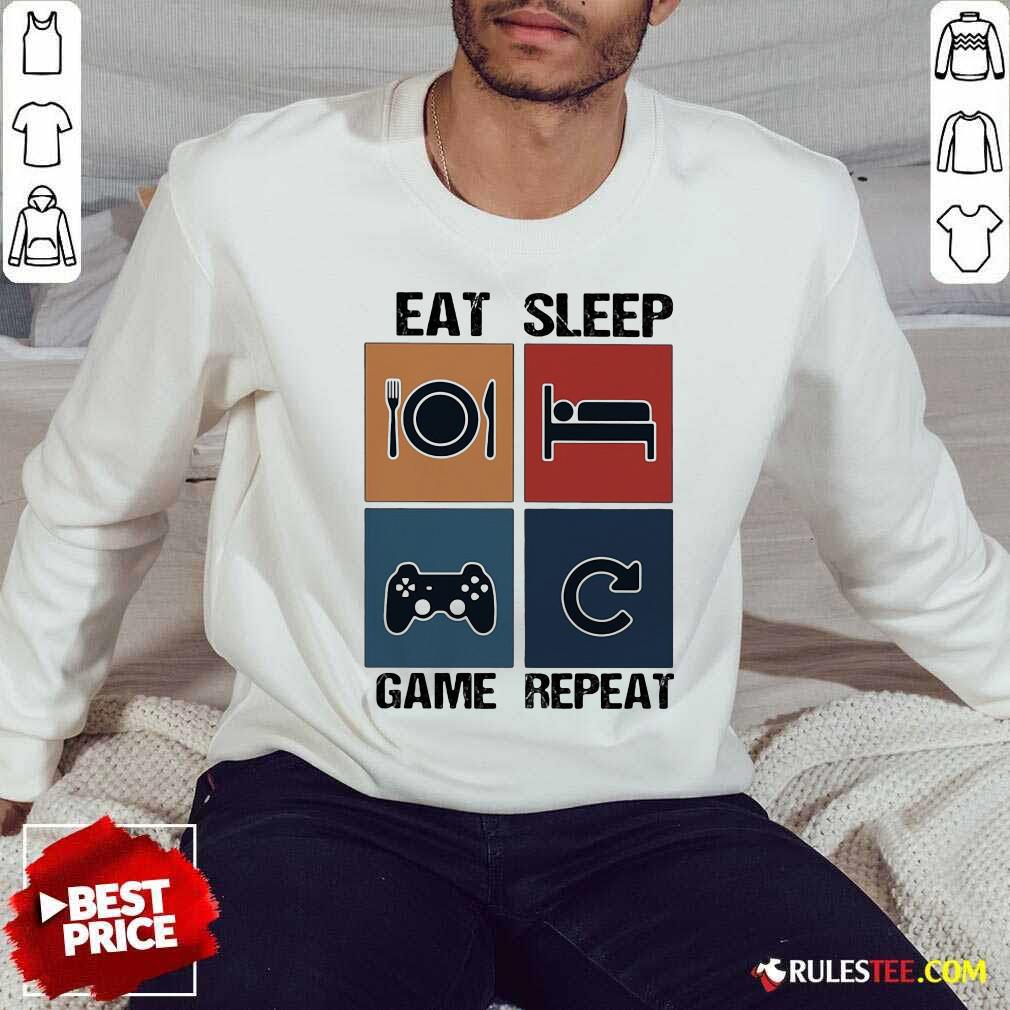 Good Eat Sleep Game Repeat Vintage Shirt - Image 5