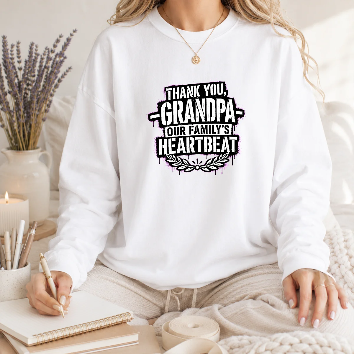 Good Family Celebration Grandpa Thank You Stencil Shirt - Image 3