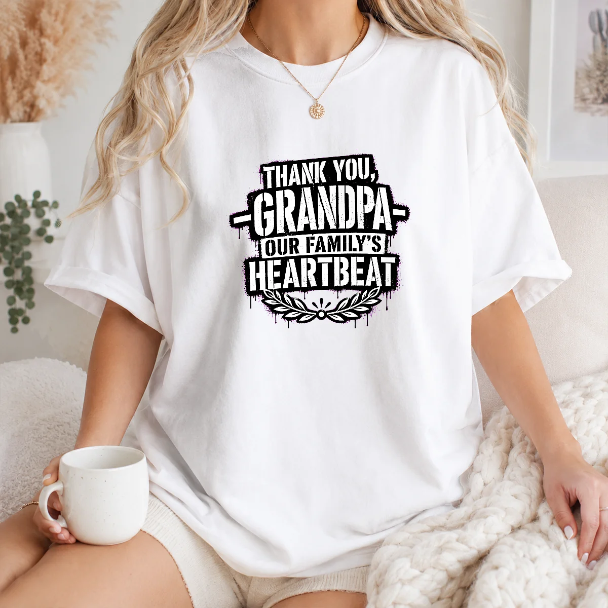 Good Family Celebration Grandpa Thank You Stencil Shirt