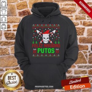 Alternative view of Good Feliz Navidad Putos Skull Ugly Christmas Sweater Shirt