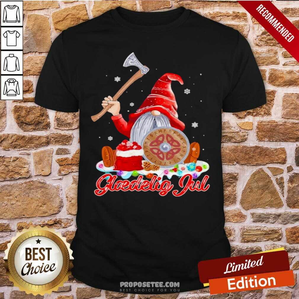 Good Gnome Viking Glaedelig Jul Christmas Shirt