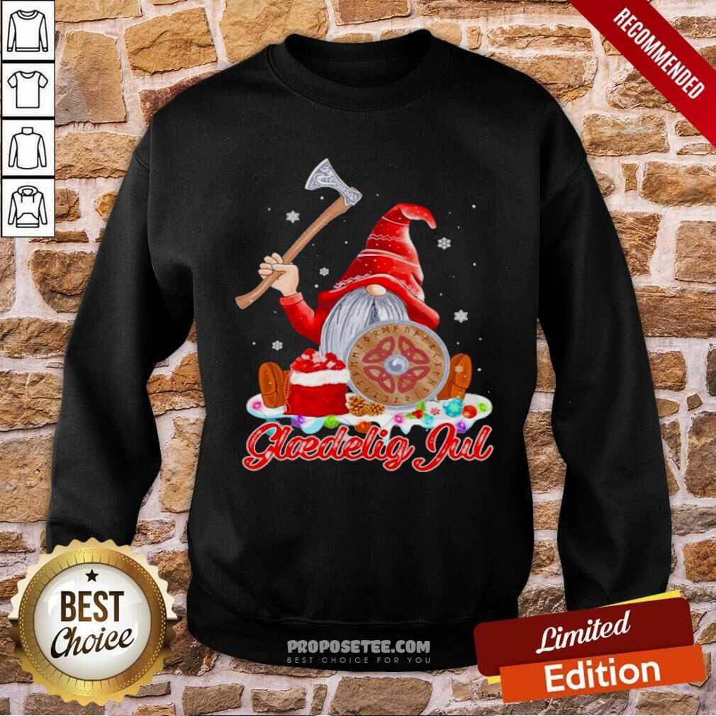 Good Gnome Viking Glaedelig Jul Christmas Shirt - Image 5