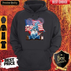 Alternative view of Good Gnomes Wine Guitar American Flag Veteran Independence Day Shirt