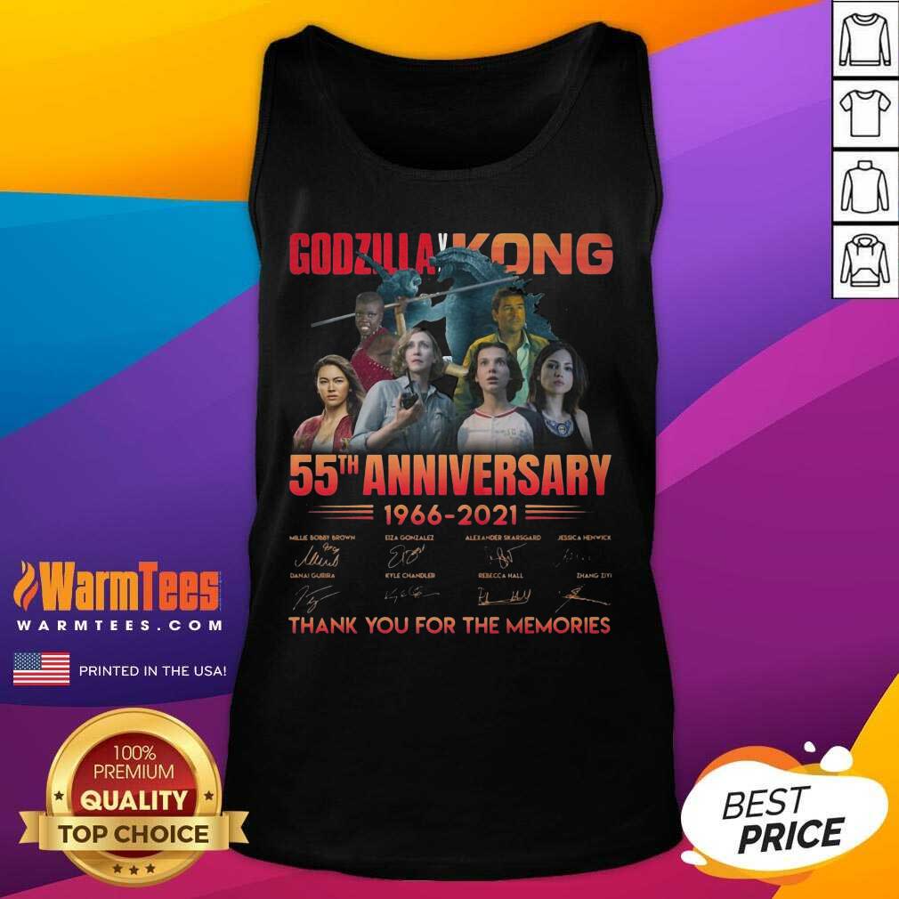 Good Godzilla Vs Kong 55th Anniversary 1966 2021 Thank You For The Memories Signatures Shirt - Image 4