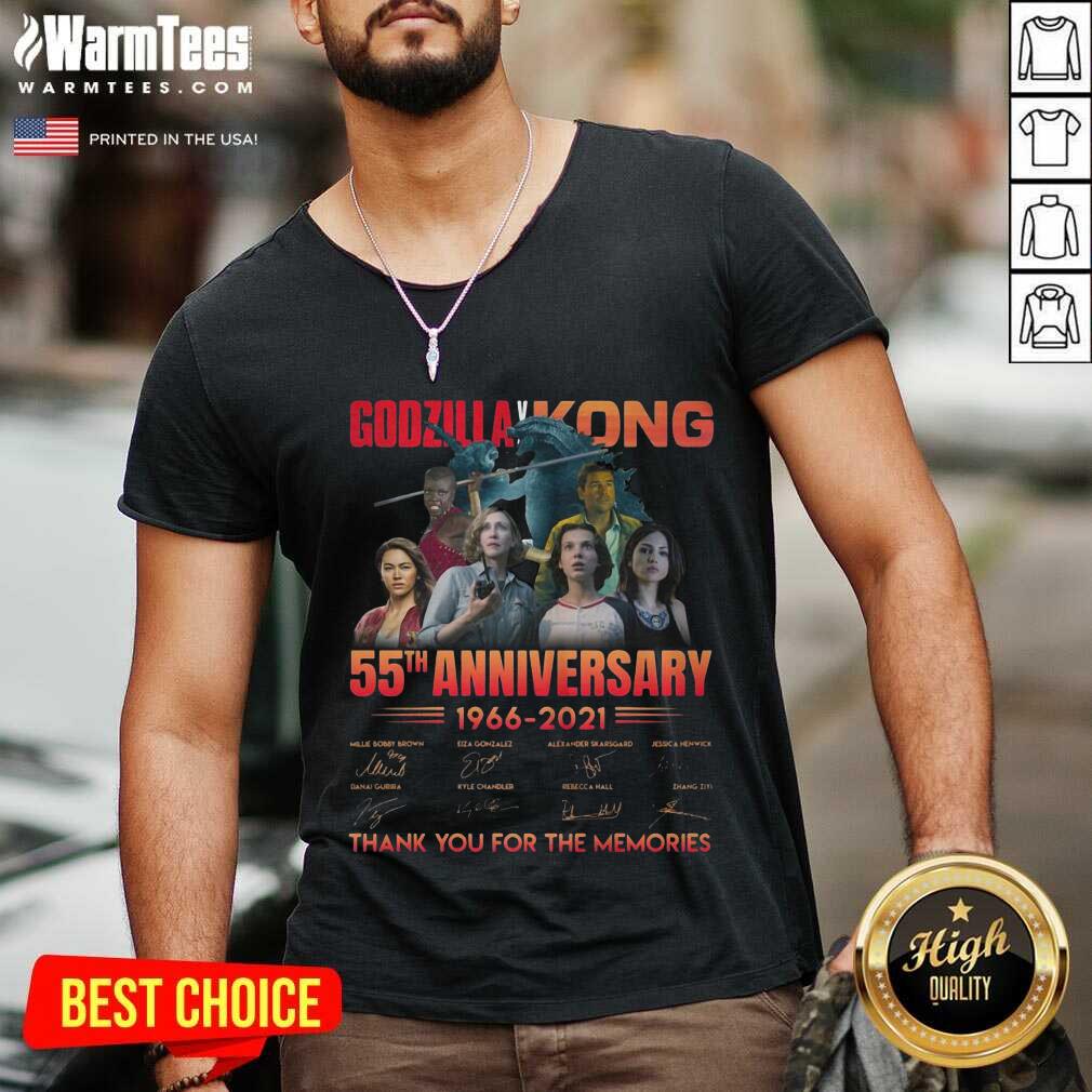 Good Godzilla Vs Kong 55th Anniversary 1966 2021 Thank You For The Memories Signatures Shirt - Image 5