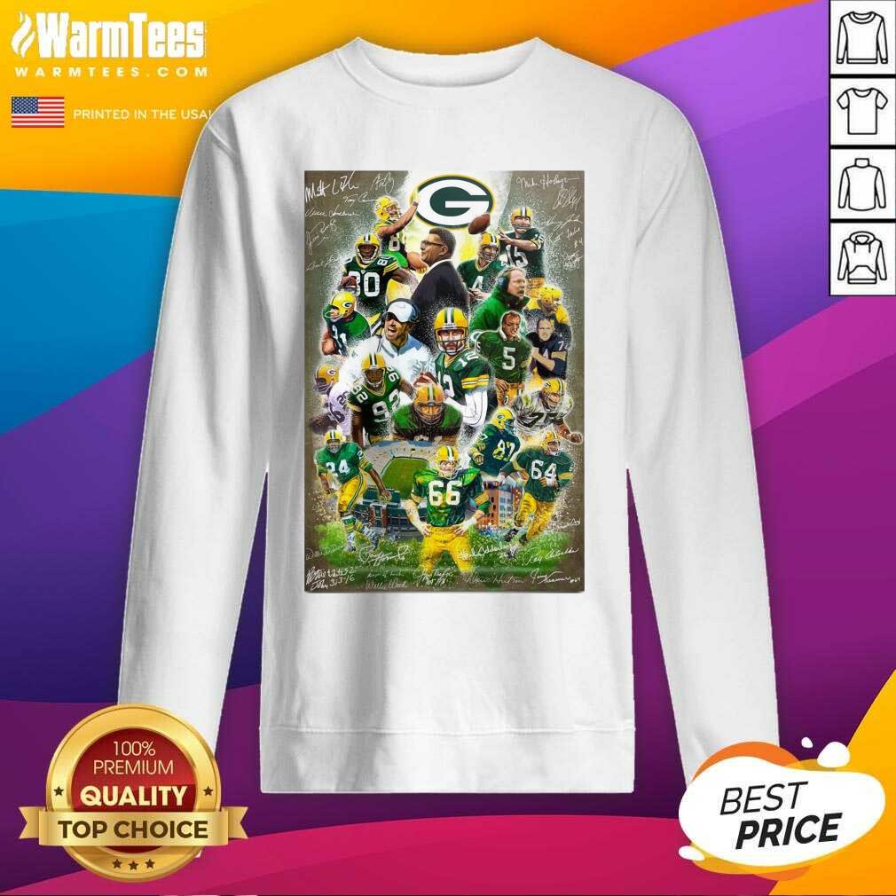Good Green Bay Packers Team Football Players 2021 Signatures Shirt - Image 3