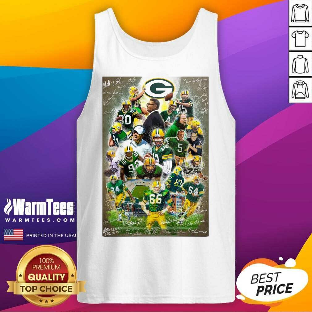Good Green Bay Packers Team Football Players 2021 Signatures Shirt - Image 4