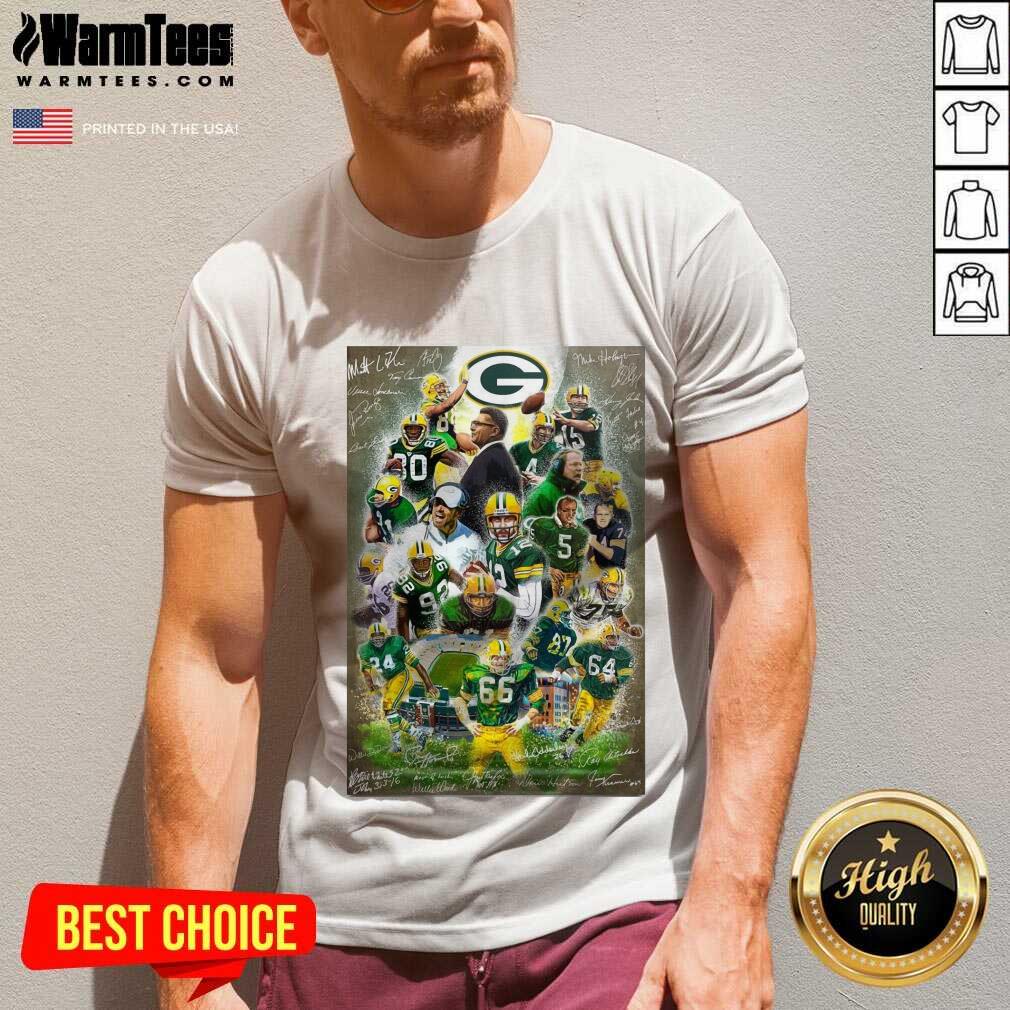 Good Green Bay Packers Team Football Players 2021 Signatures Shirt - Image 5
