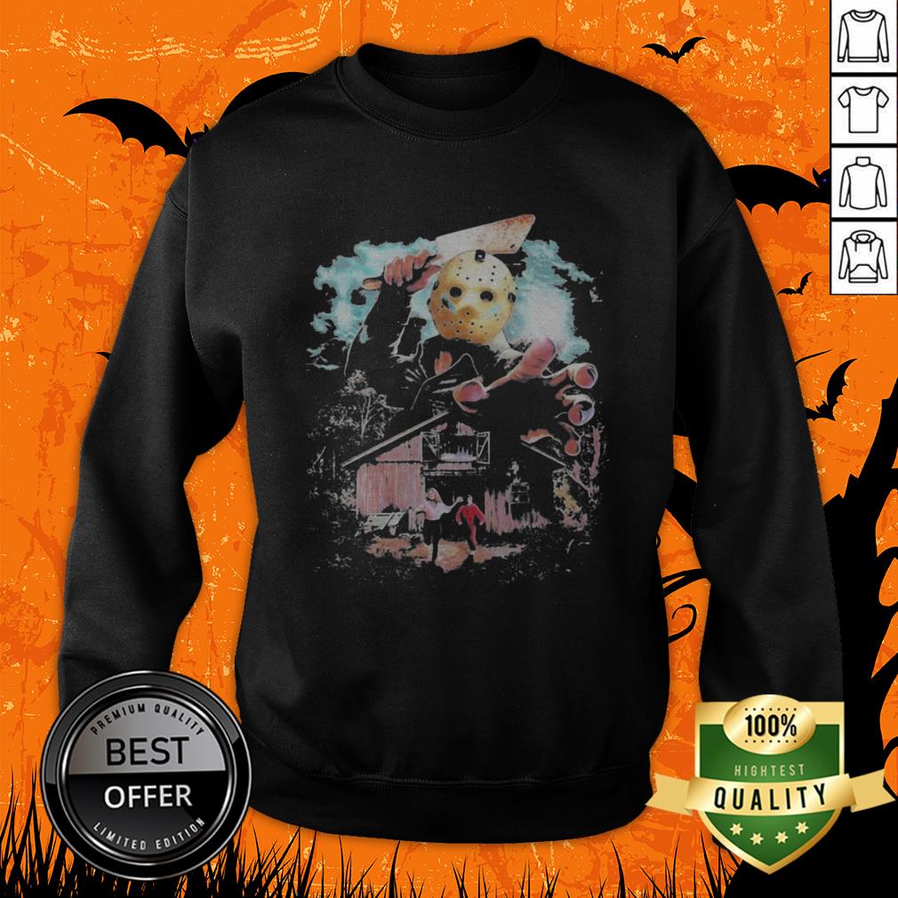 Good Halloween Jason Voorhees Holding Knife Shirt - Image 2