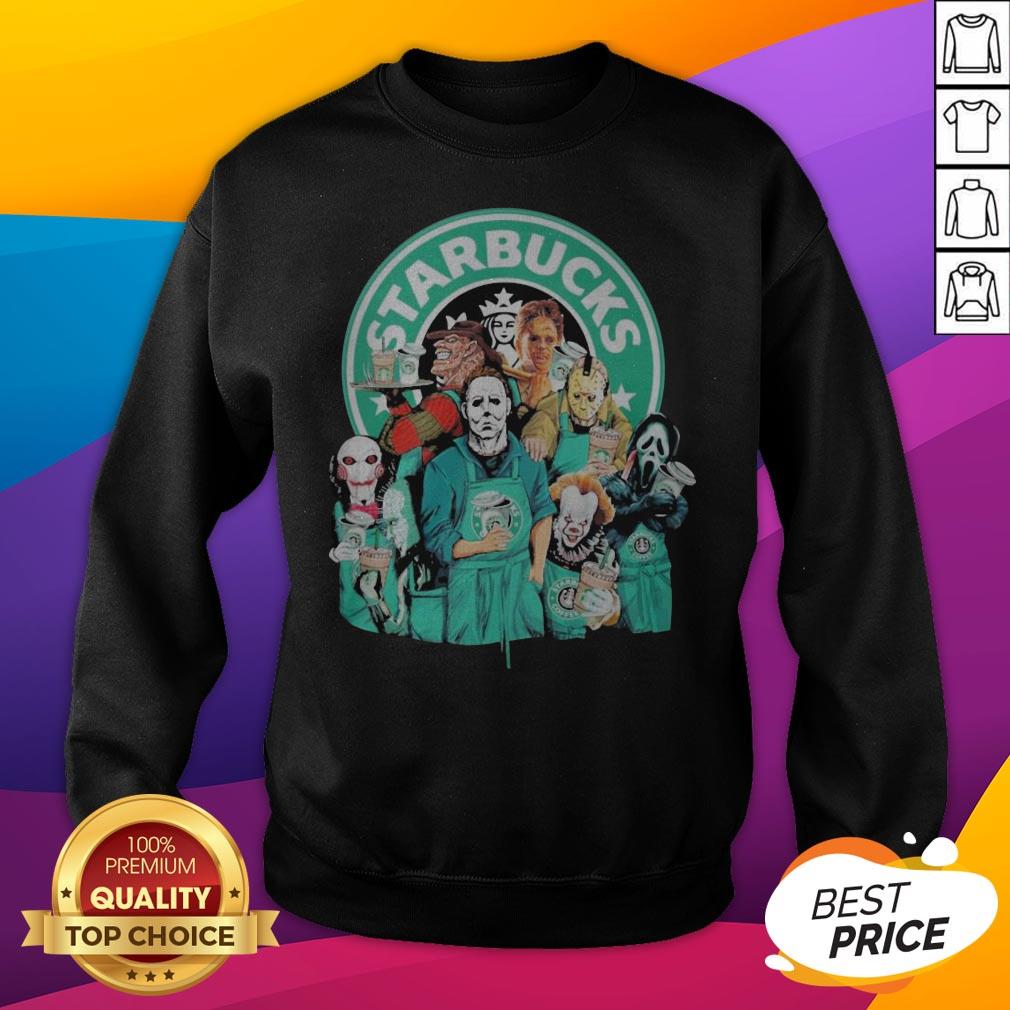 Good Horror Movie Character Starbucks Shirt - Image 2