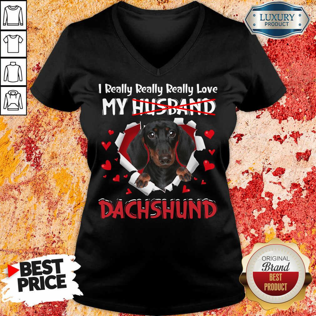 Good I Really Love My Husband Dog Dachshund Shirt - Image 2