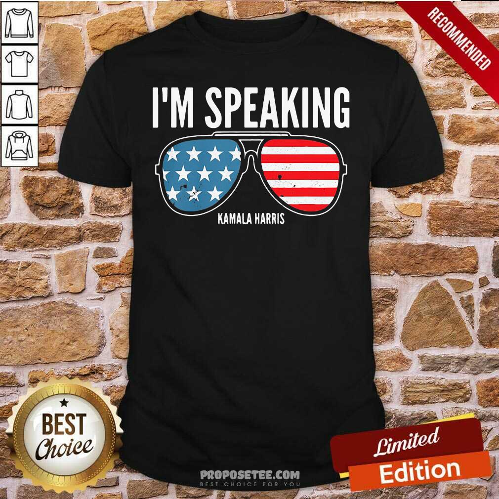 Good I’m Speaking Kamala Hirris Sun Glasses American Flag Shirt