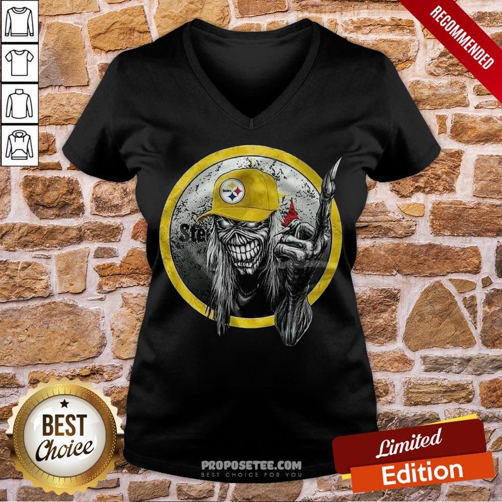 Good Iron Maiden Fuck Pittsburgh Steelers 2020 Shirt - Image 3