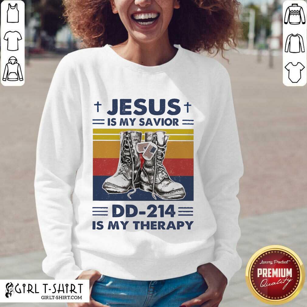 Good Jesus Is My Savior DD-214 Is My Therapy Vintage Shirt - Image 2