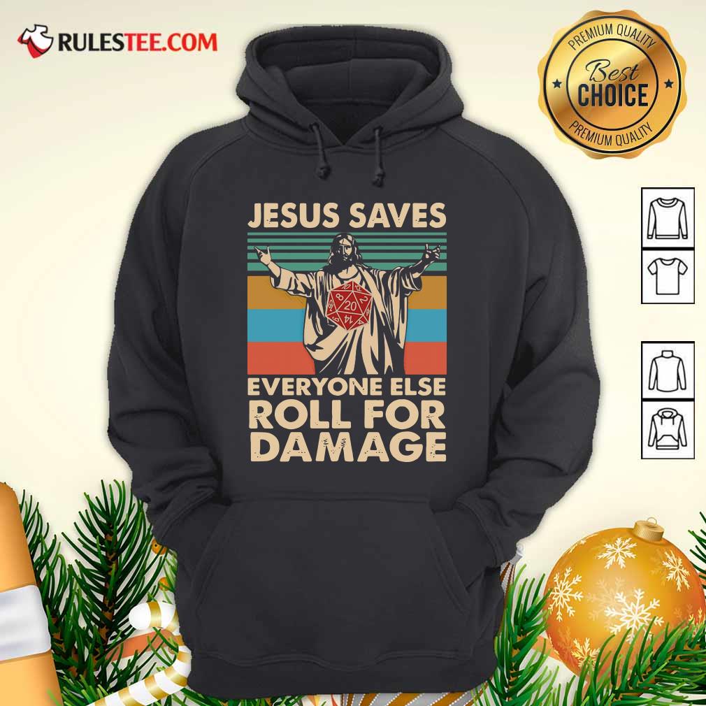 Good Jesus Saves Everyone Else Roll For Damage Vintage Retro Shirt - Image 2