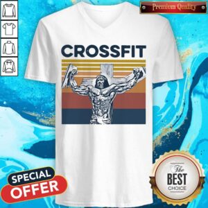 Alternative view of Good Jesus Strong Crossfit Vintage Shirt