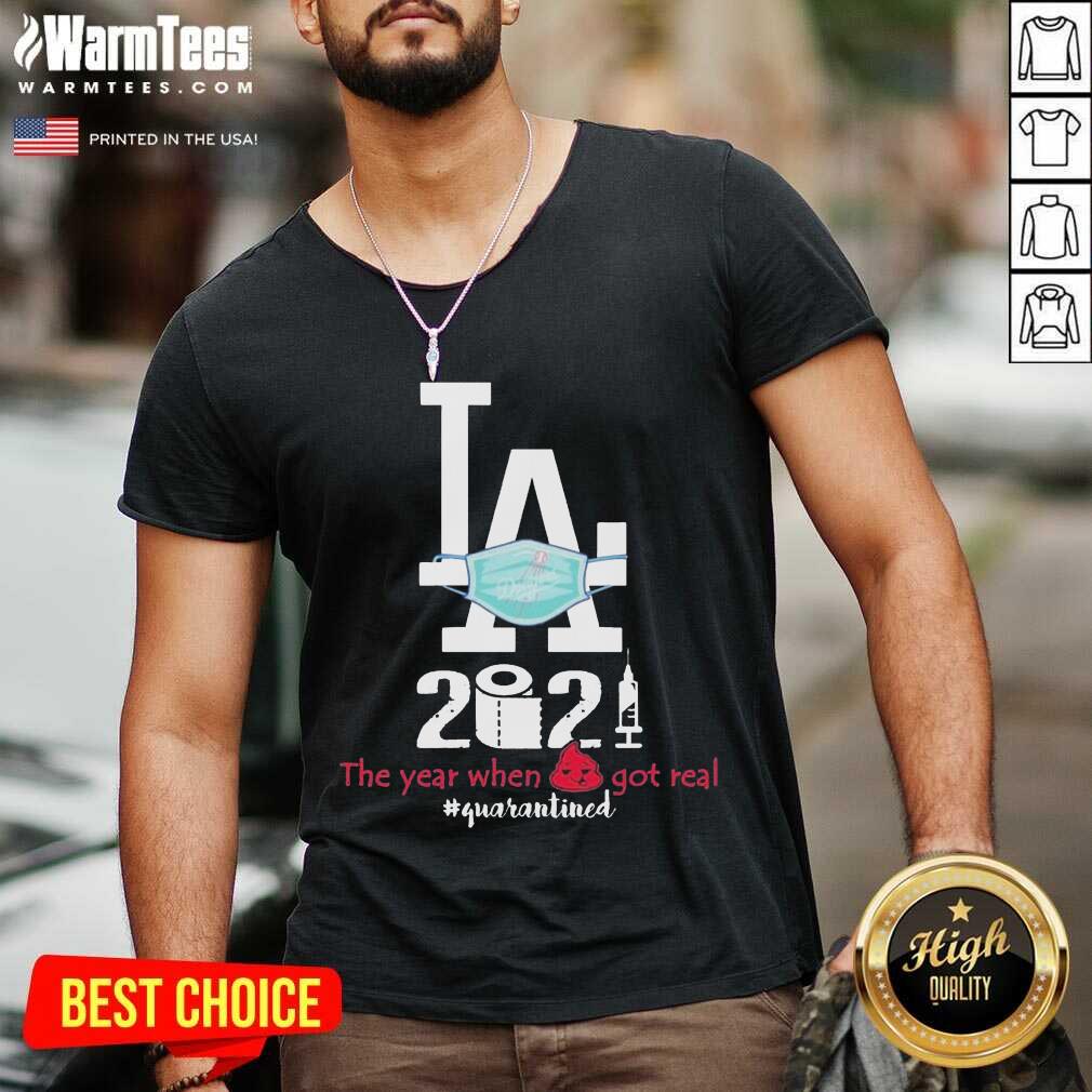 Good LA Dodgers Face Mask 2021 The Years When Shit Got Real #quarantined Shirt - Image 5