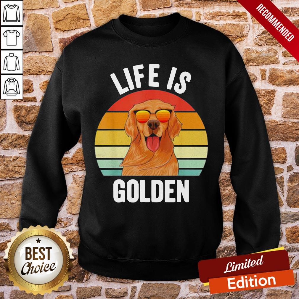Good Life Is Golden Retriever Vintage Shirt - Image 3