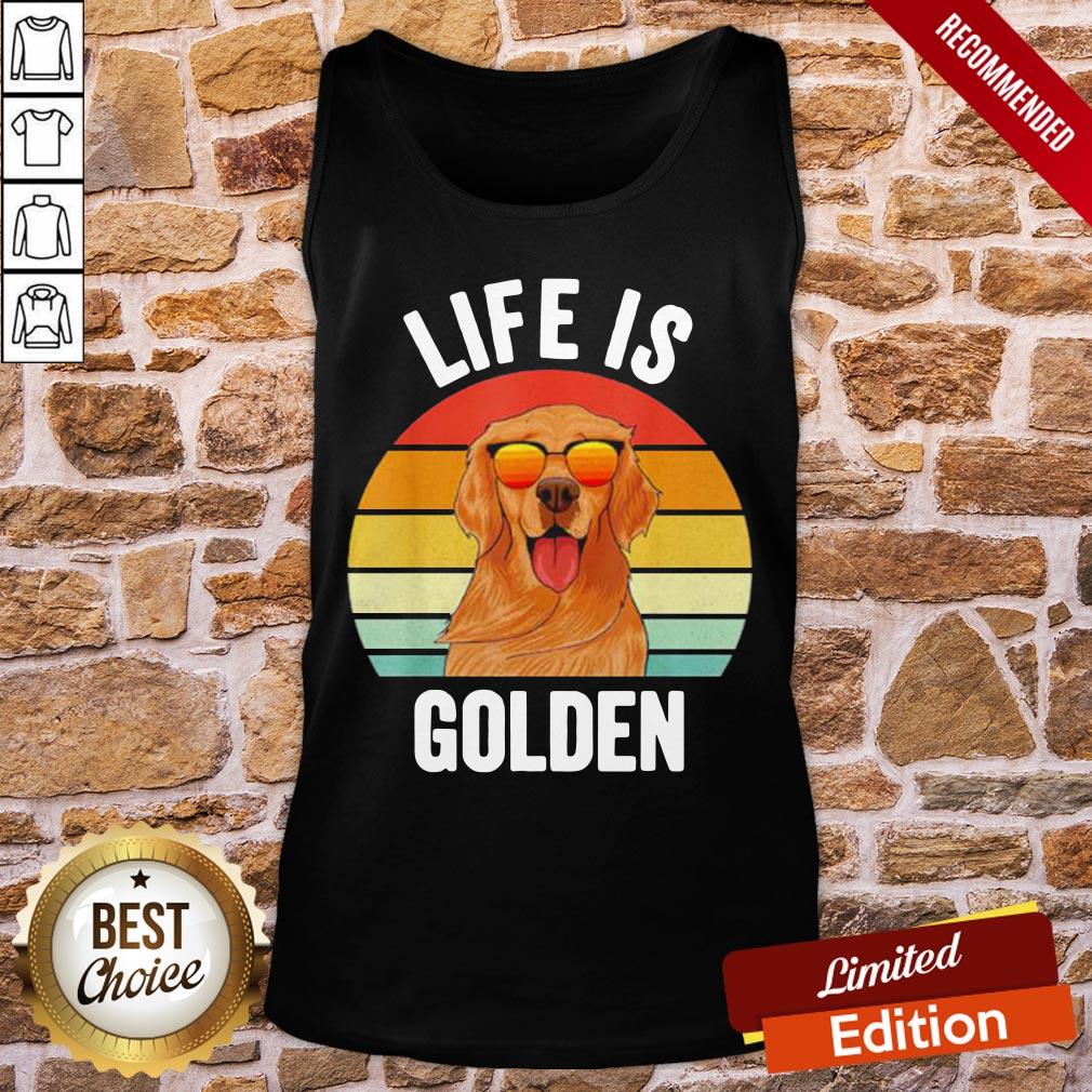 Good Life Is Golden Retriever Vintage Shirt - Image 4