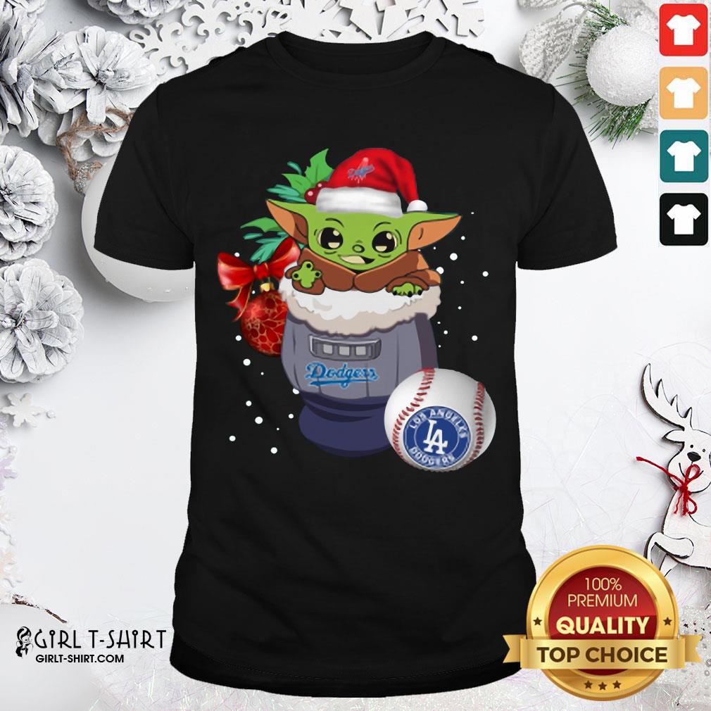 Good Los Angeles Dodgers Christmas Baby Yoda Star Wars Funny Happy MLB Shirt