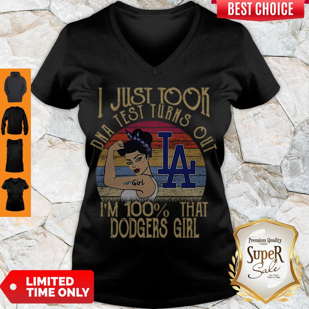 Good Los Angeles Dodgers I Just Took DNA Test Turns Out I’m 100% That Dodgers Girl Shirt - Image 3