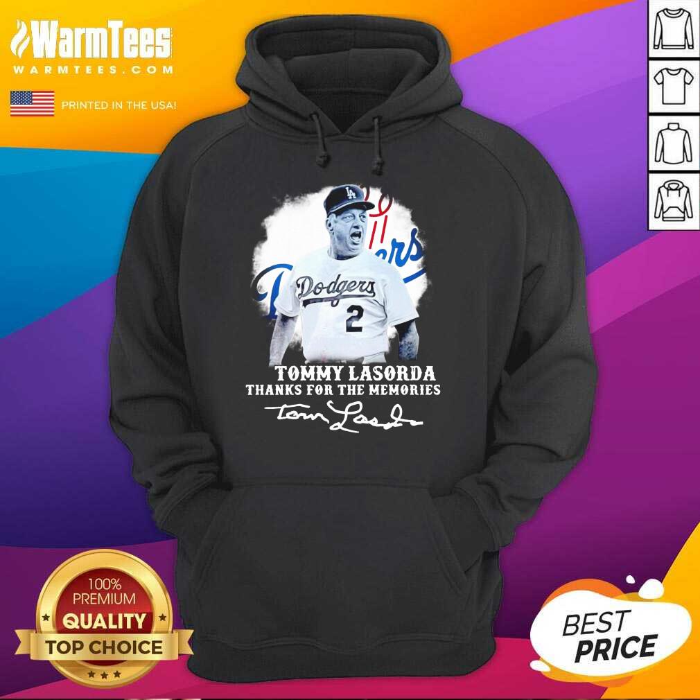 Good Los Angeles Dodgers Tommy Lasorda Thanks For The Memories Signatures Shirt - Image 2