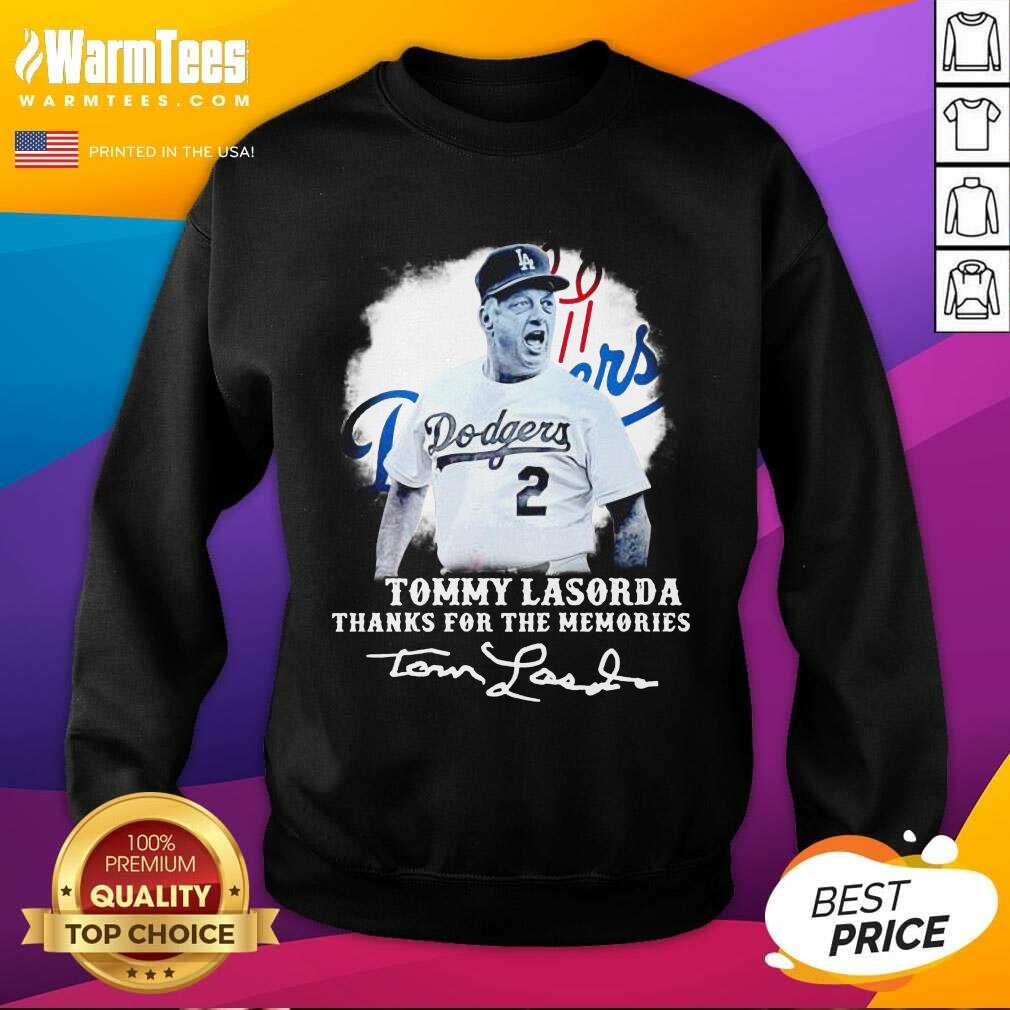 Good Los Angeles Dodgers Tommy Lasorda Thanks For The Memories Signatures Shirt - Image 3