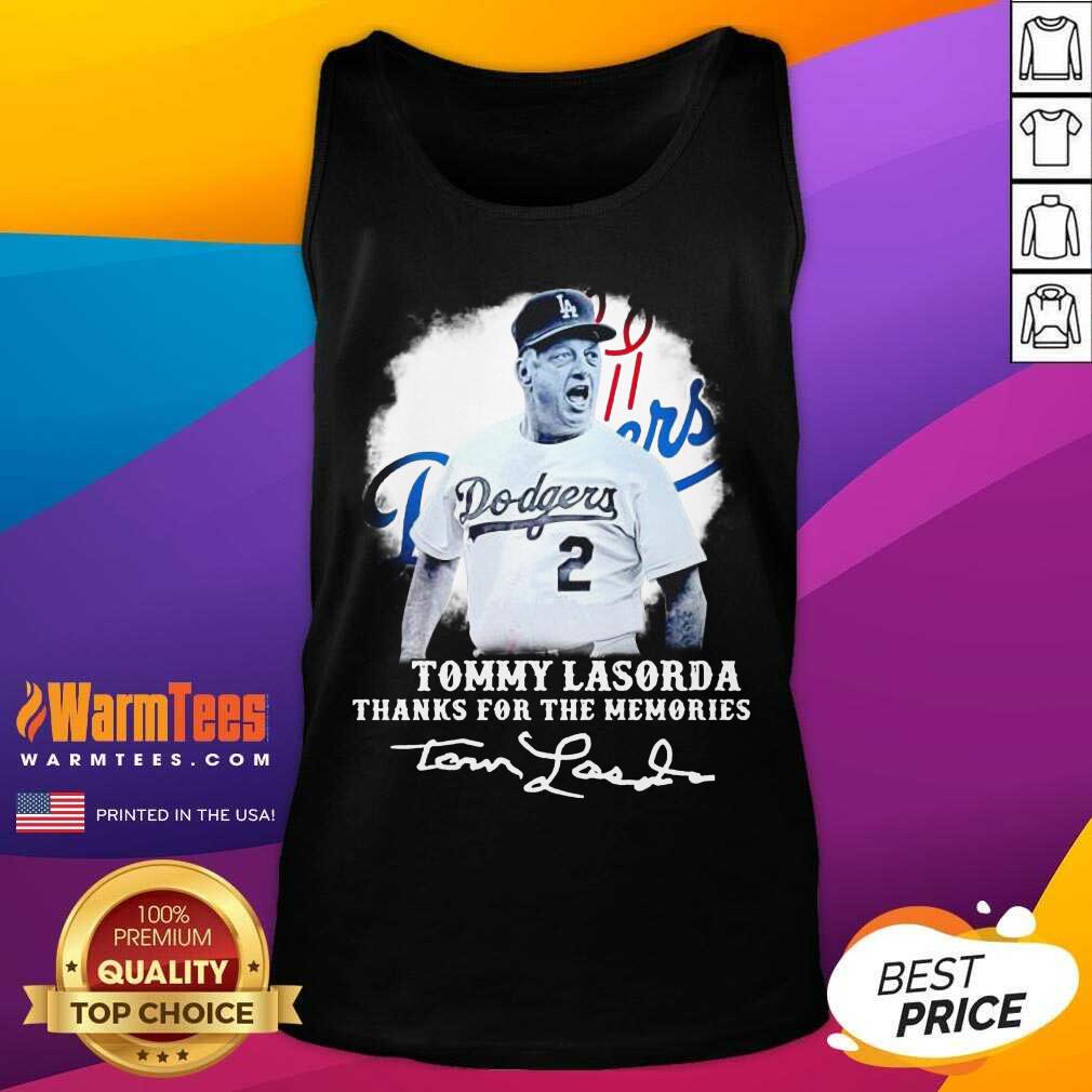 Good Los Angeles Dodgers Tommy Lasorda Thanks For The Memories Signatures Shirt - Image 4
