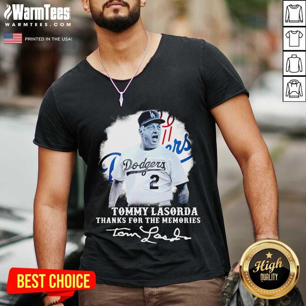 Good Los Angeles Dodgers Tommy Lasorda Thanks For The Memories Signatures Shirt - Image 5