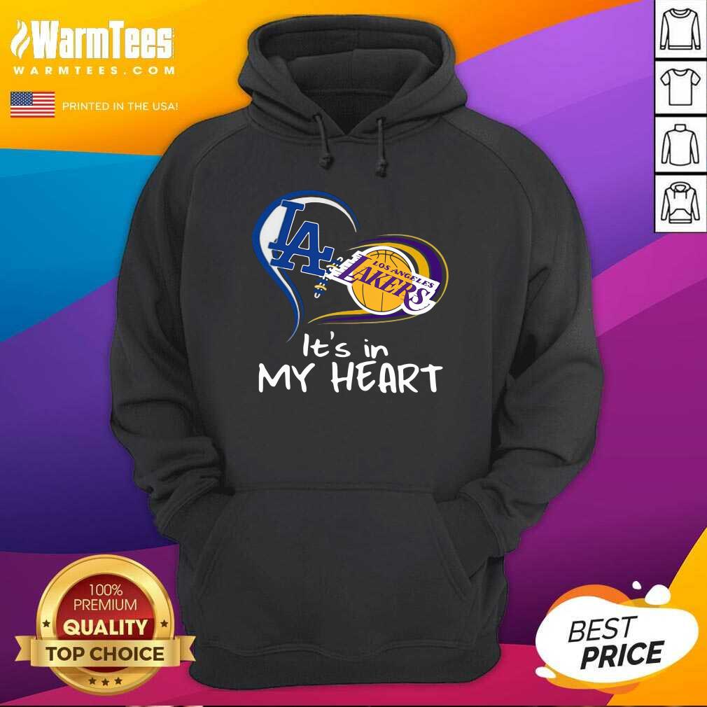 Good Los Angeles Raiders And Los Angeles Lakers It’s In My Heart Shirt - Image 2