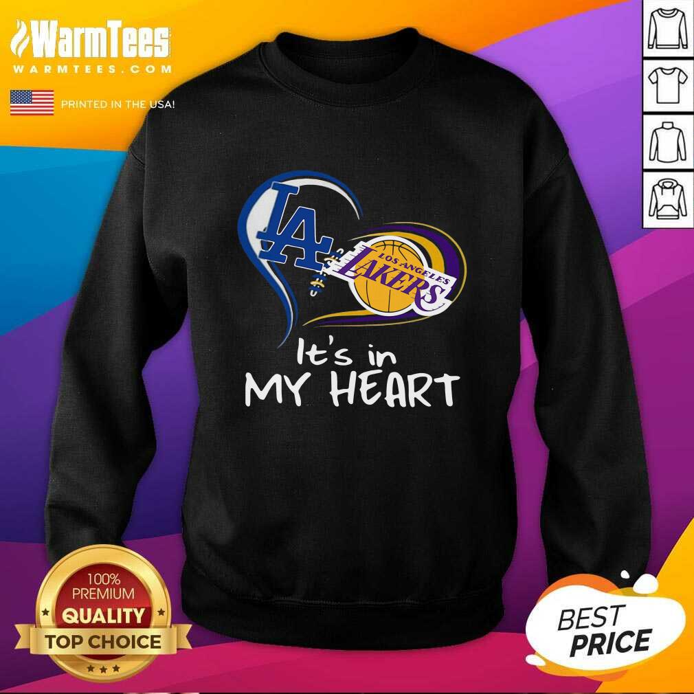 Good Los Angeles Raiders And Los Angeles Lakers It’s In My Heart Shirt - Image 3