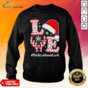 Alternative view of Good Love Hat Santa And Reindeer #Medica Assistant Nurse Worker Ugly Christmas Shirt
