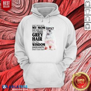 Alternative view of Good Maltese My Mom Grey Hair Wisdom Highlights American Flag Shirt