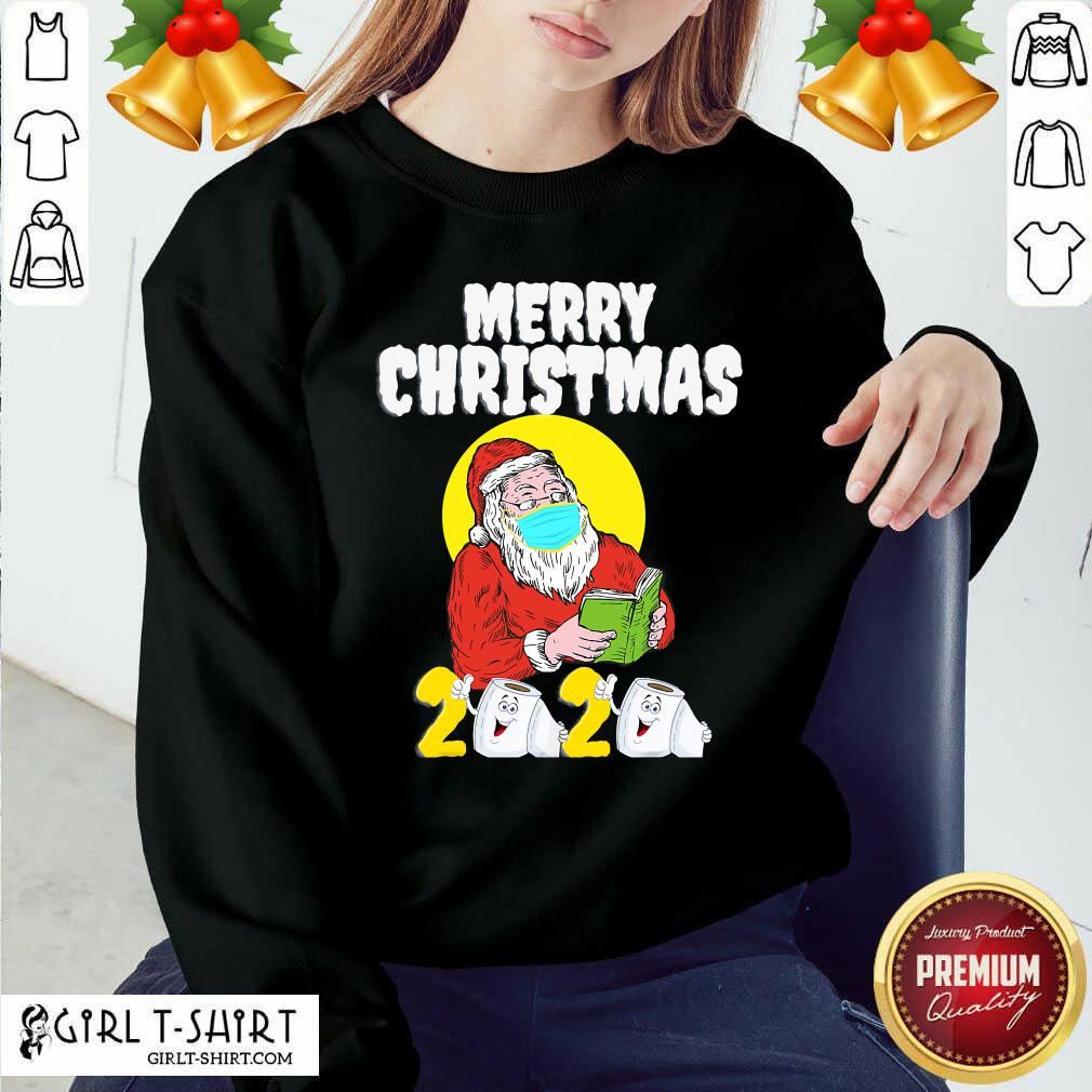 Good Merry Christmas 2020 Santa With Face Mask And Toilet Paper Shirt - Image 5