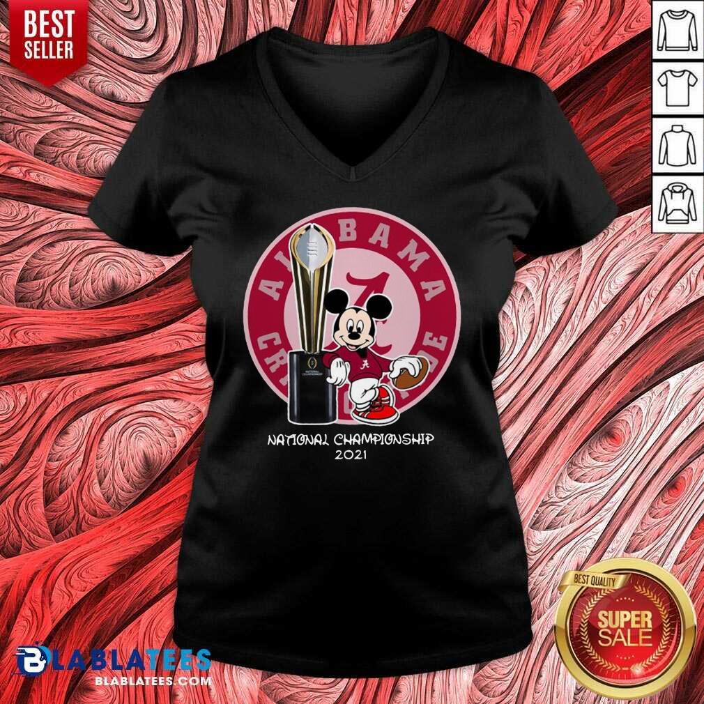 Good Mickey Mouse Alabama Crimson Tide National Championship 2021 Shirt - Image 2