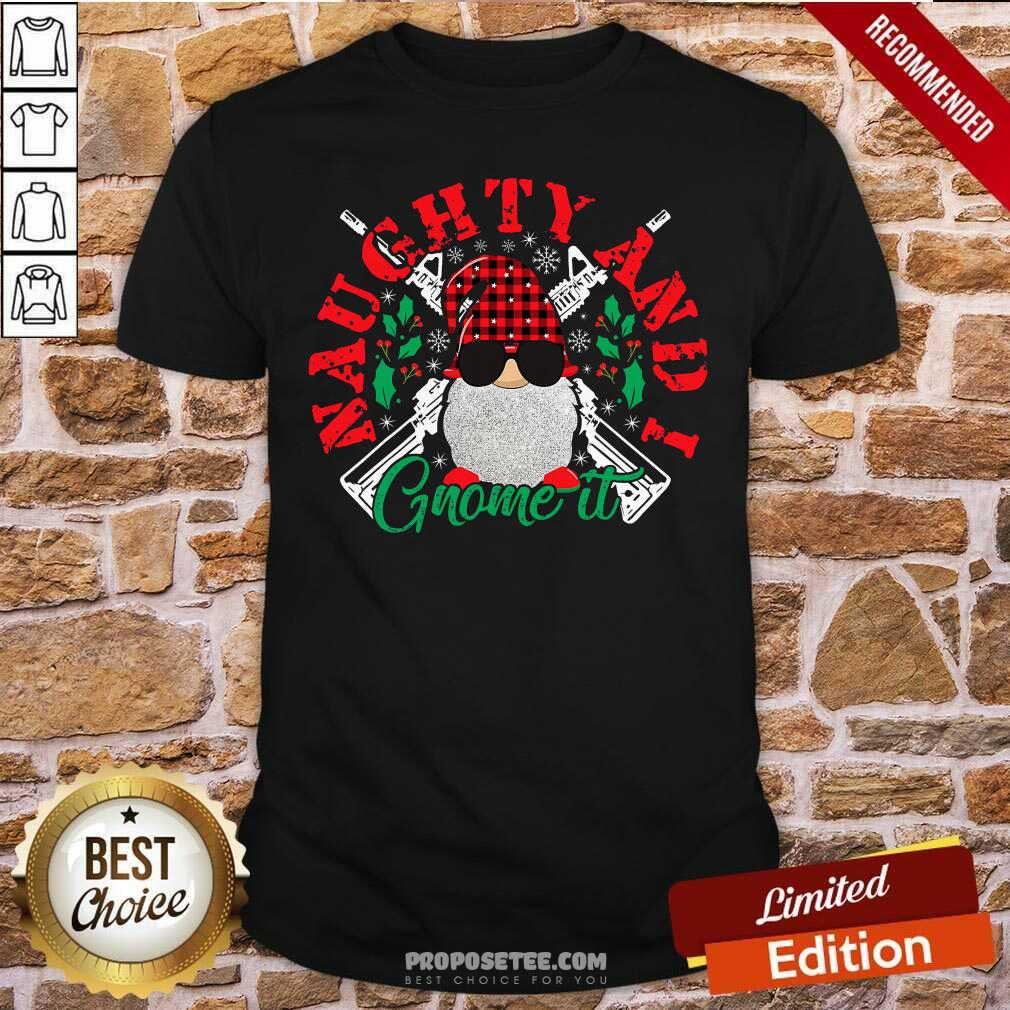 Good Naughty And I Gnome It Merry Christmas Shirt
