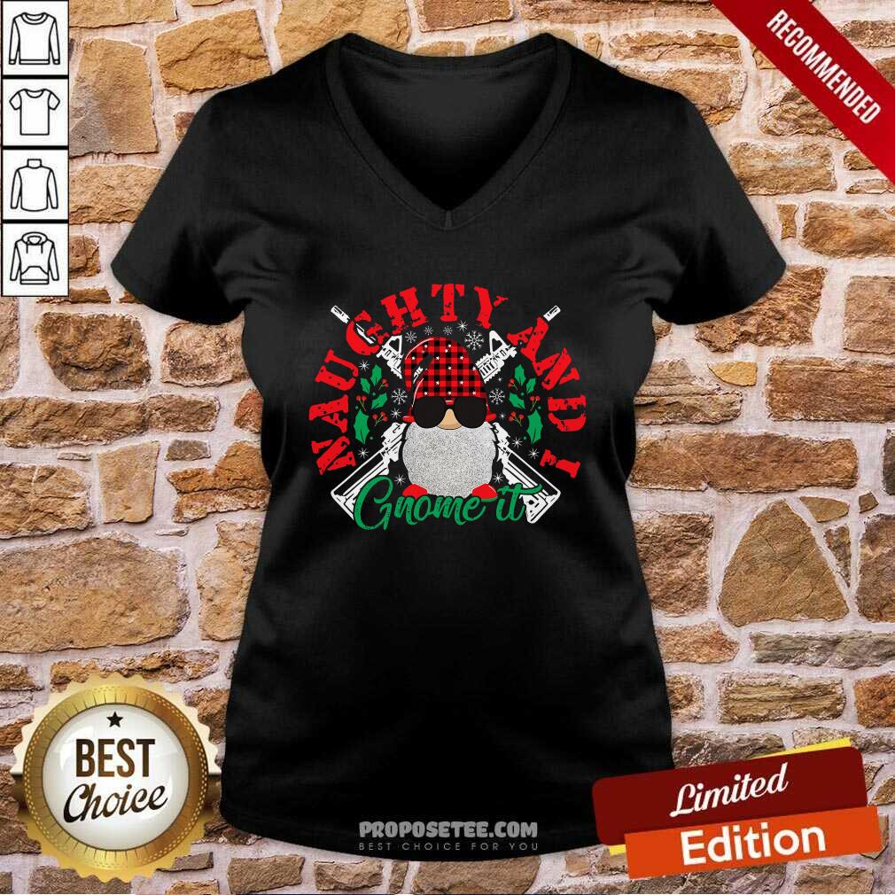 Good Naughty And I Gnome It Merry Christmas Shirt - Image 3