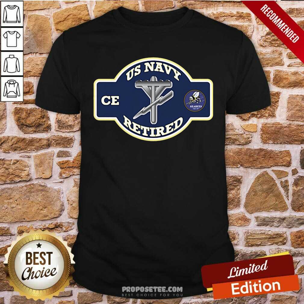 Good Navy Seabee Construction Electrician Retired Emblem Shirt