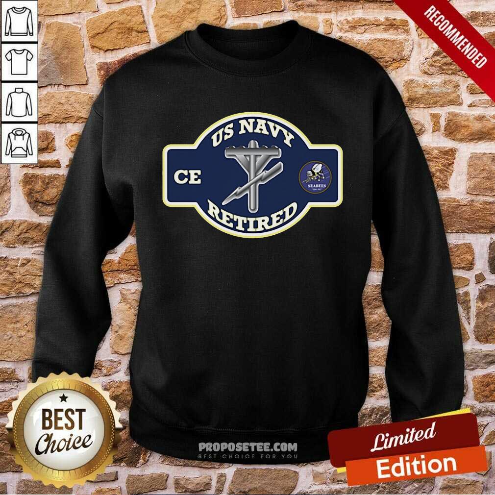 Good Navy Seabee Construction Electrician Retired Emblem Shirt - Image 5
