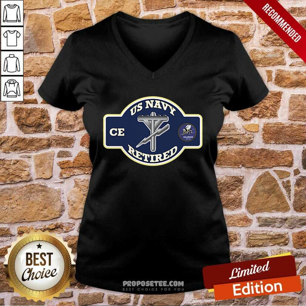 Good Navy Seabee Construction Electrician Retired Emblem Shirt - Image 3